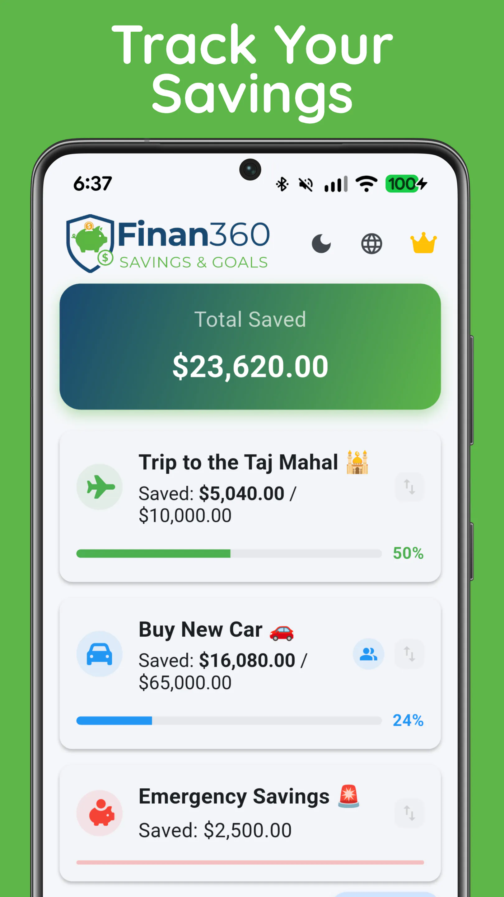 Finan360: Savings & Goals 제품 배너