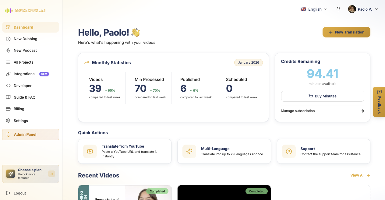 NovaDub - Screenshot 5 showing product features and functionality