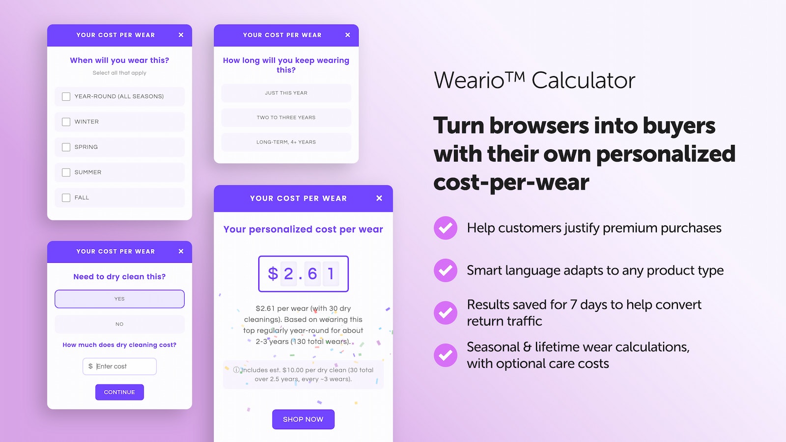 Mídia 2 de Weario - Preço por desgaste - Torne os preços acessíveis com 'Girl Math' para as marcas Shopify