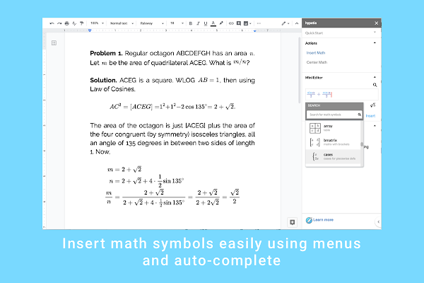 Hypatia Write Math In Your Google Docs Documents Easily Product Hunt