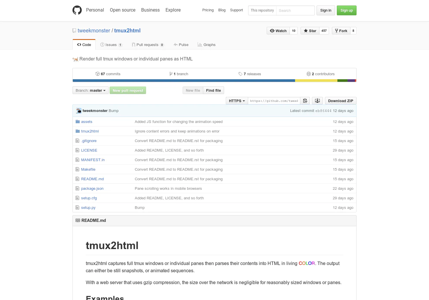 tmux2html