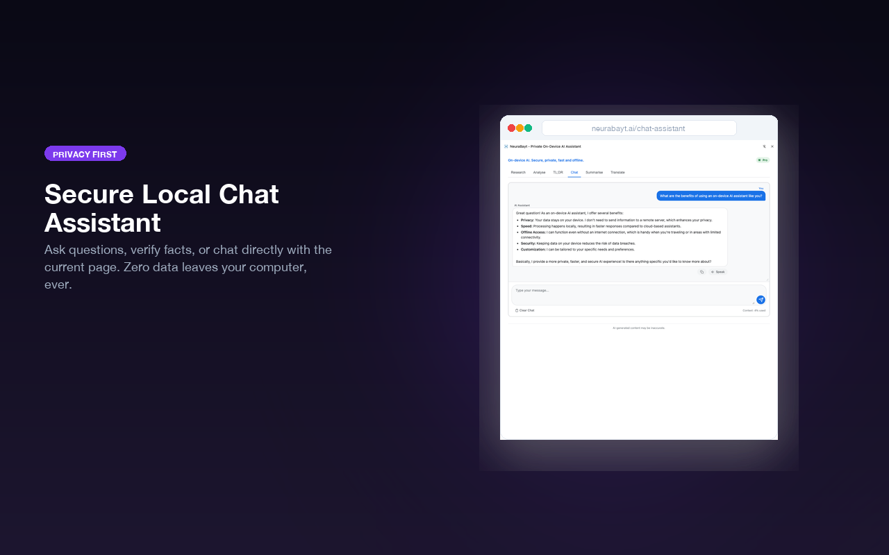 NeuraBayt Private On-Device AI Assistant gallery image