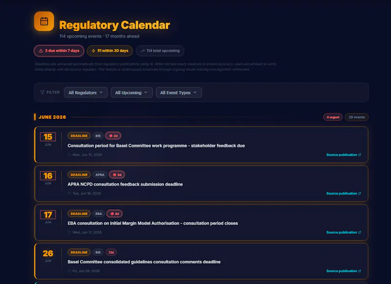 Regulatory Intelligence Terminal screenshot 4