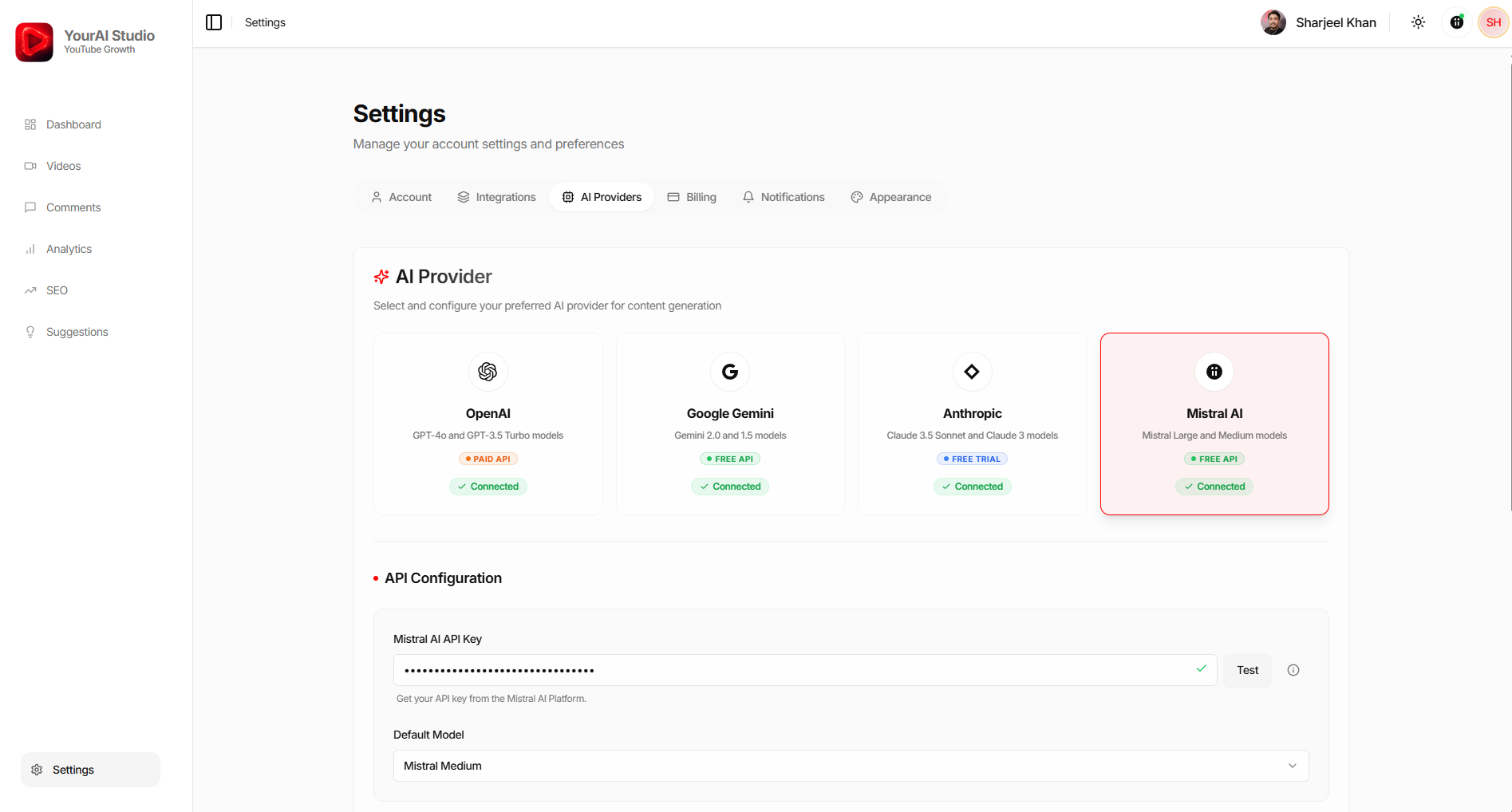 YourAI Studio - Screenshot 4 showing product features and functionality