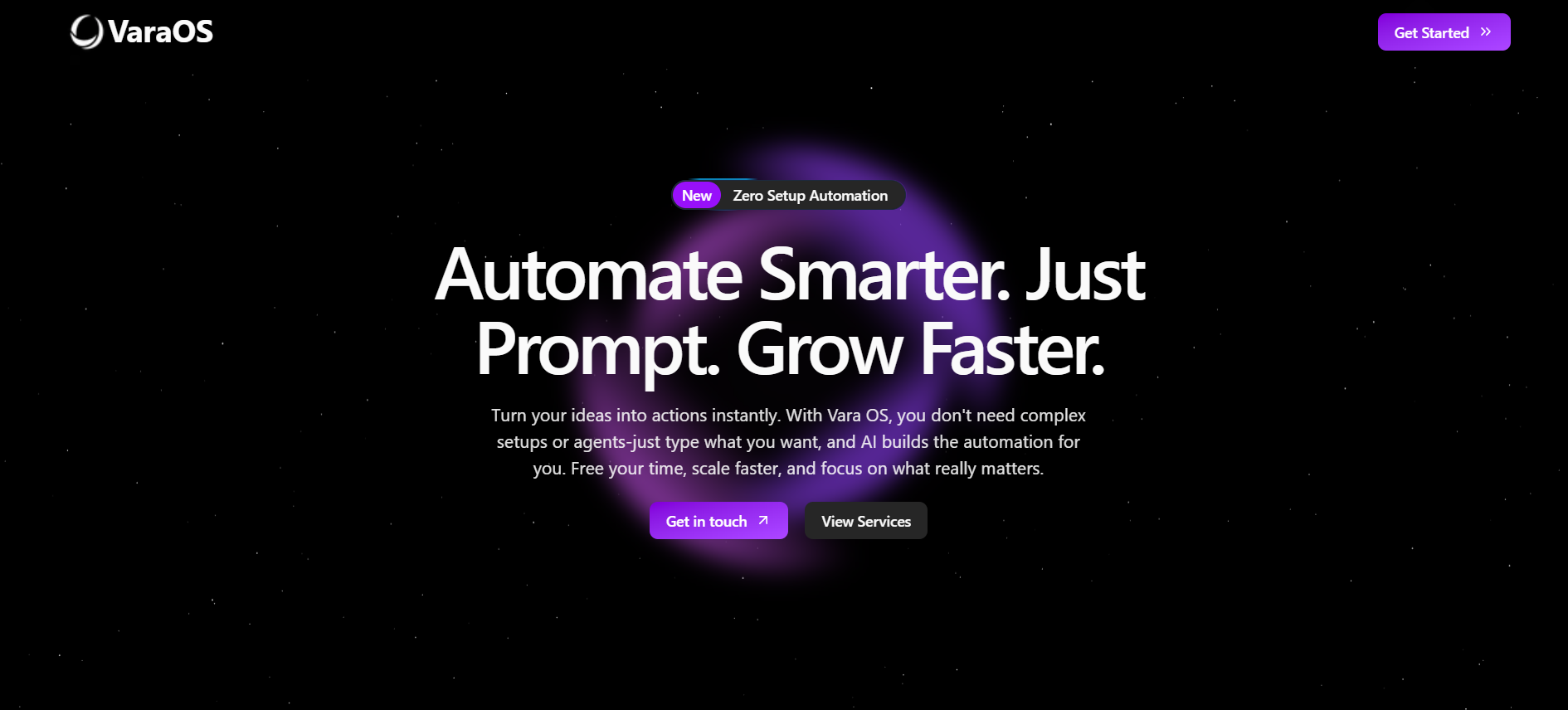 Vara OS - Main product screenshot demonstrating key features and user interface