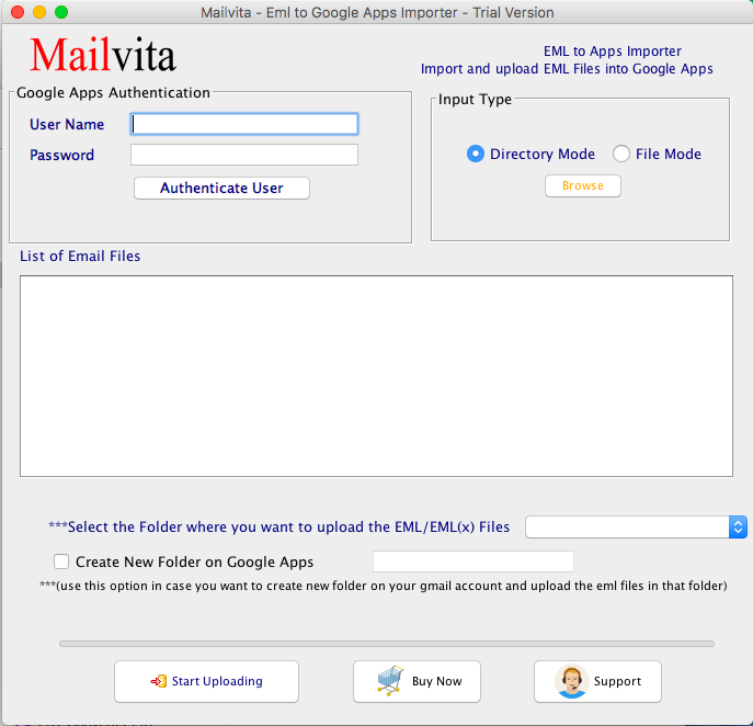 Mailvita Eml to G Suite 수입 업체 - MAC 애플리케이션을위한 Mailvita EML에 G Suite 수입 업체 미디어 3