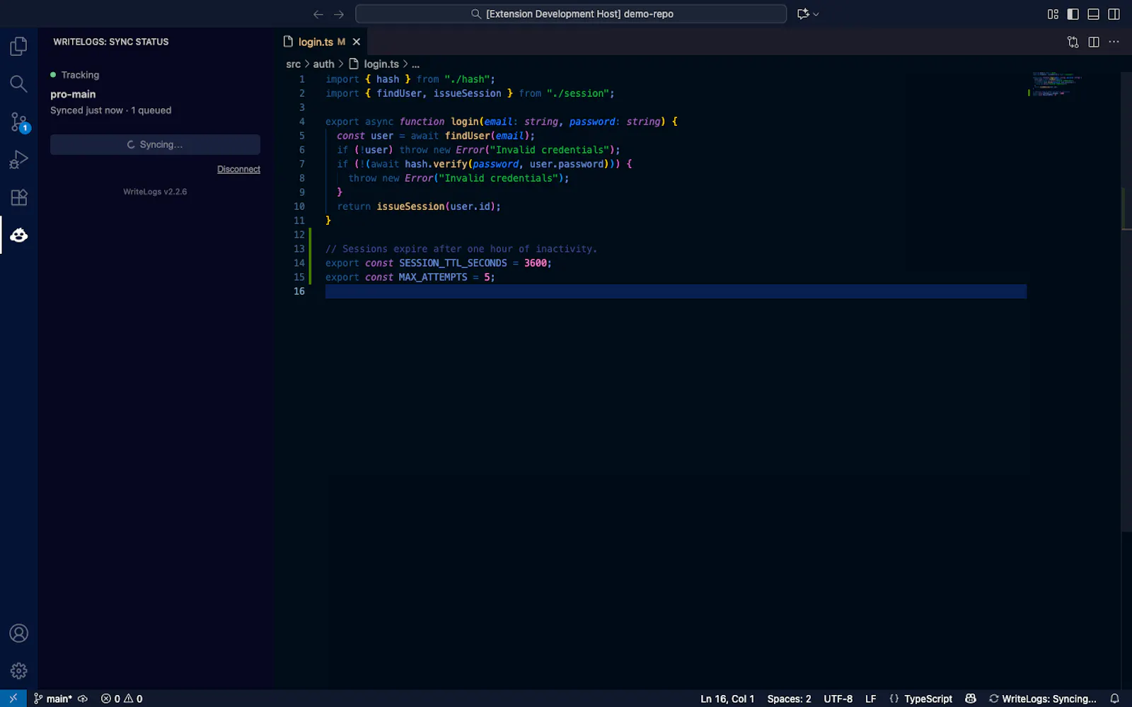 WriteLogs screenshot 14