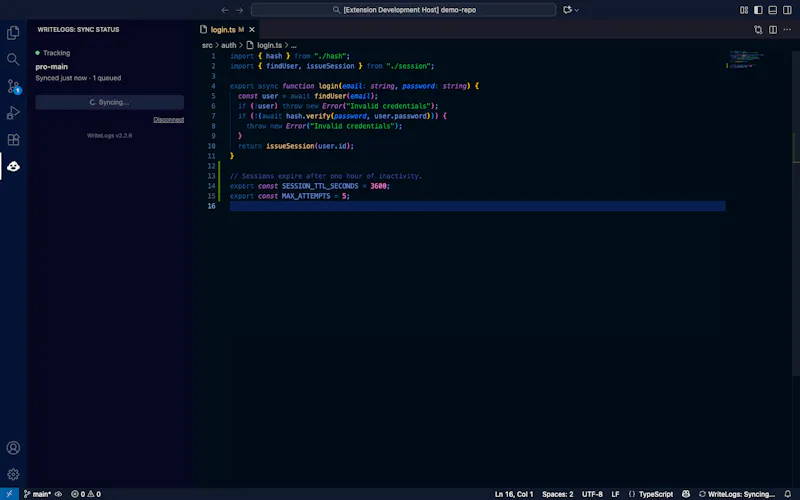 WriteLogs screenshot 14