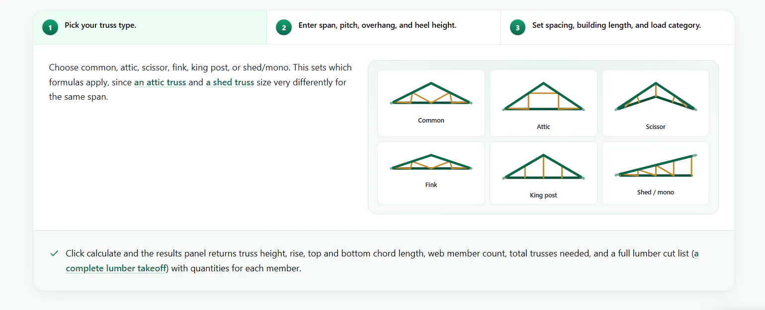 Roof Truss Calculator gallery image
