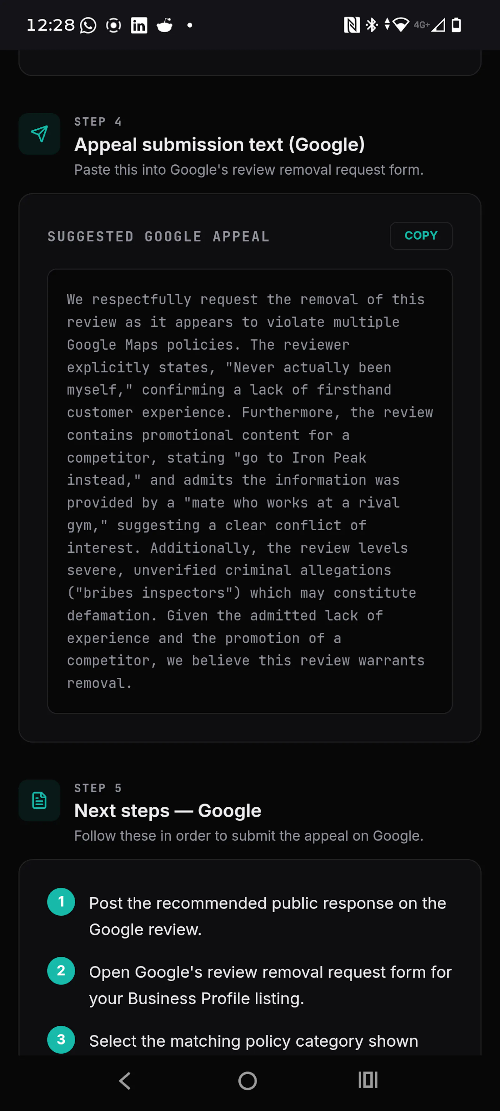 ReviewSOS screenshot 3