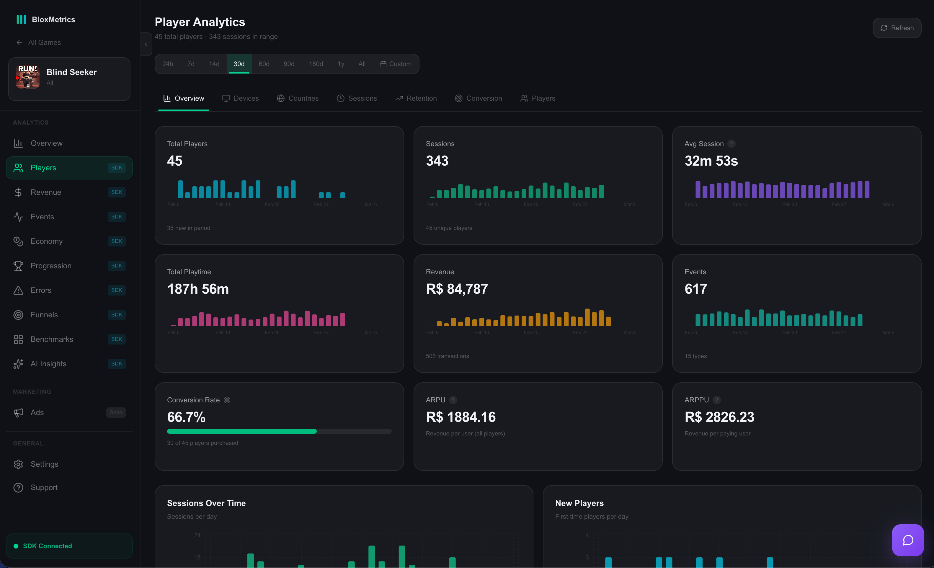 BloxMetrics - Screenshot 3 showing product features and functionality
