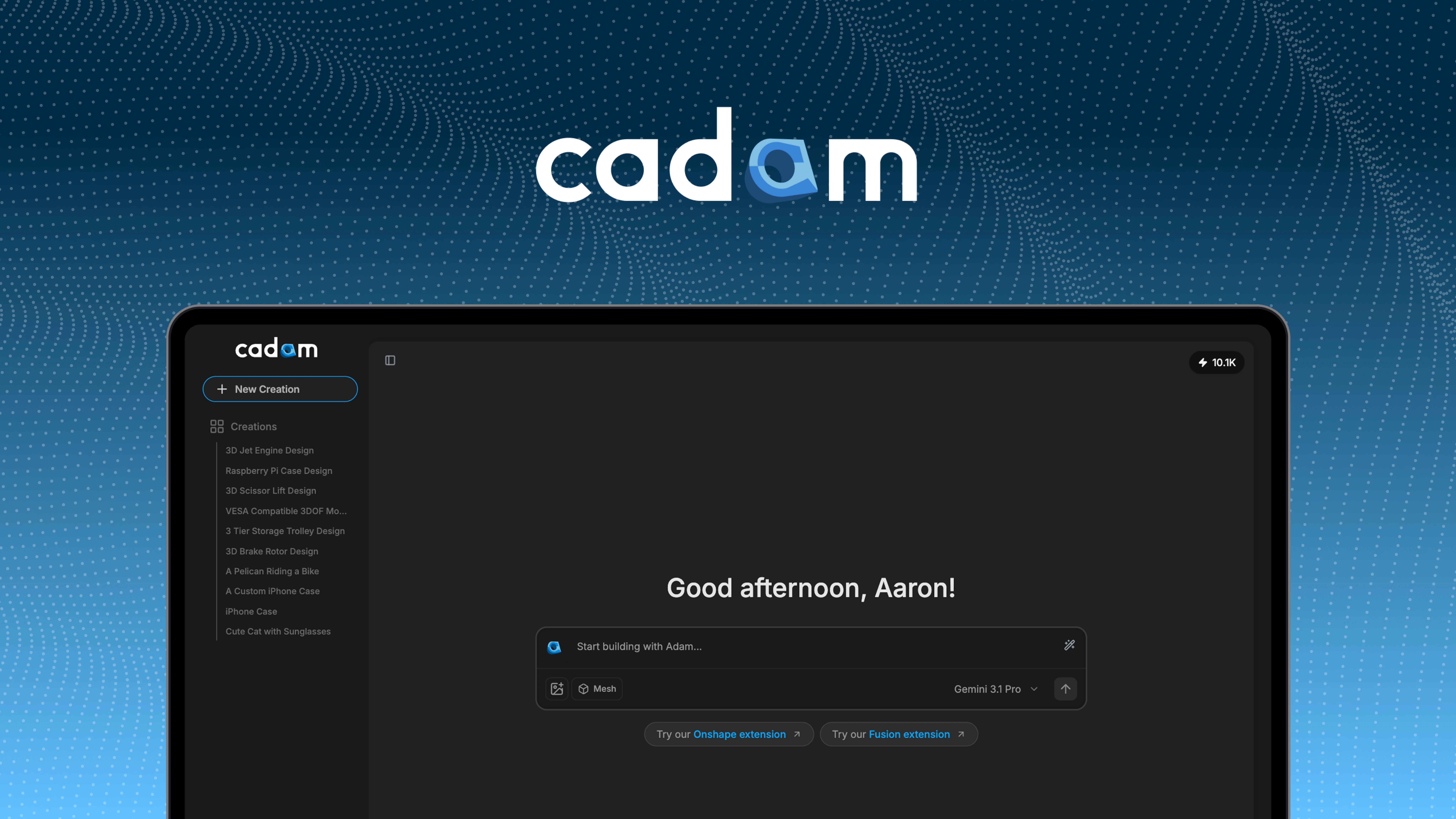 startuptile CADAM-AI Tinkercad