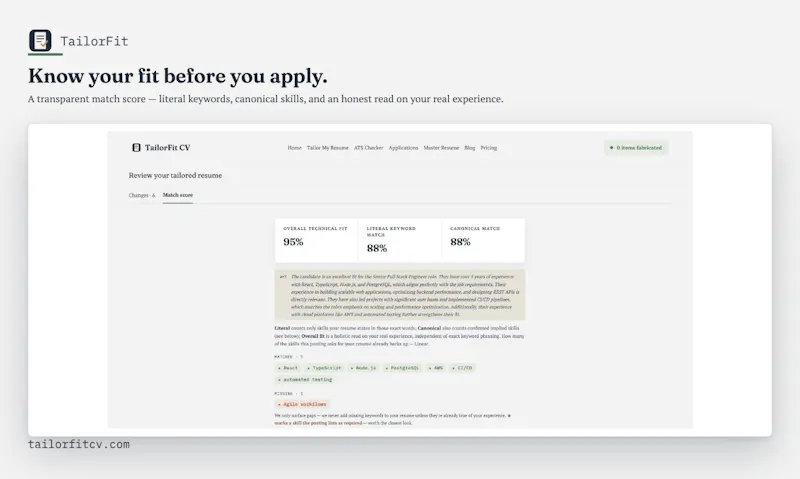 TailorFit CV screenshot 3