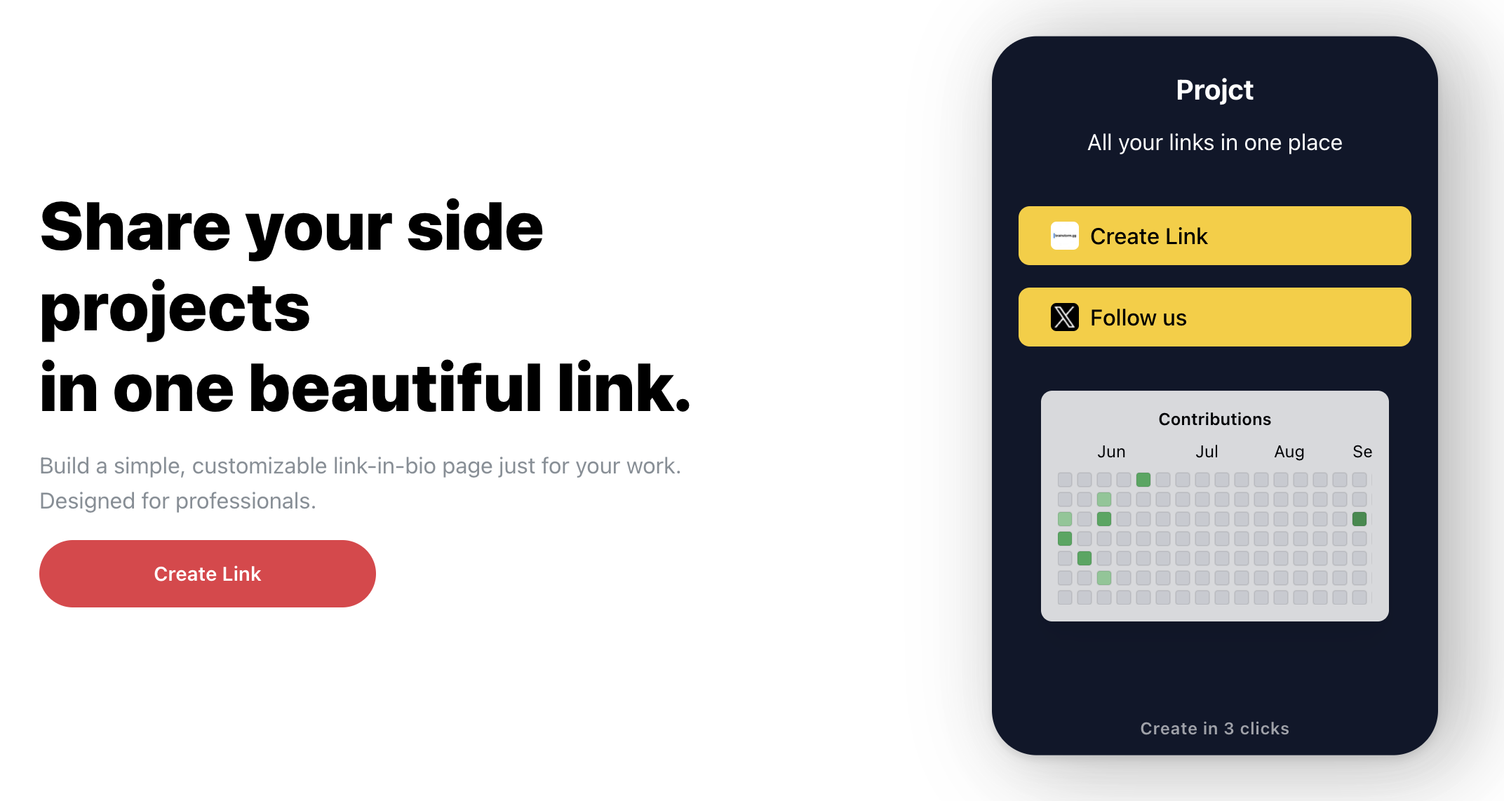 projct.dev link-in-bio - แสดงโครงการด้านข้างของคุณในการ์ดที่สวยงามใบเดียว media 2