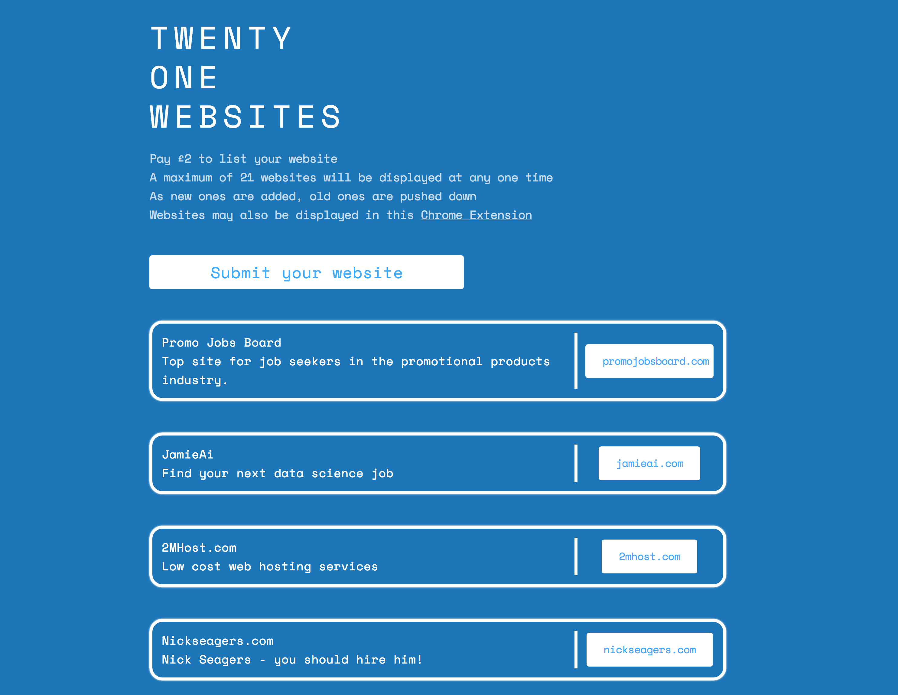 Twenty one websites gallery image
