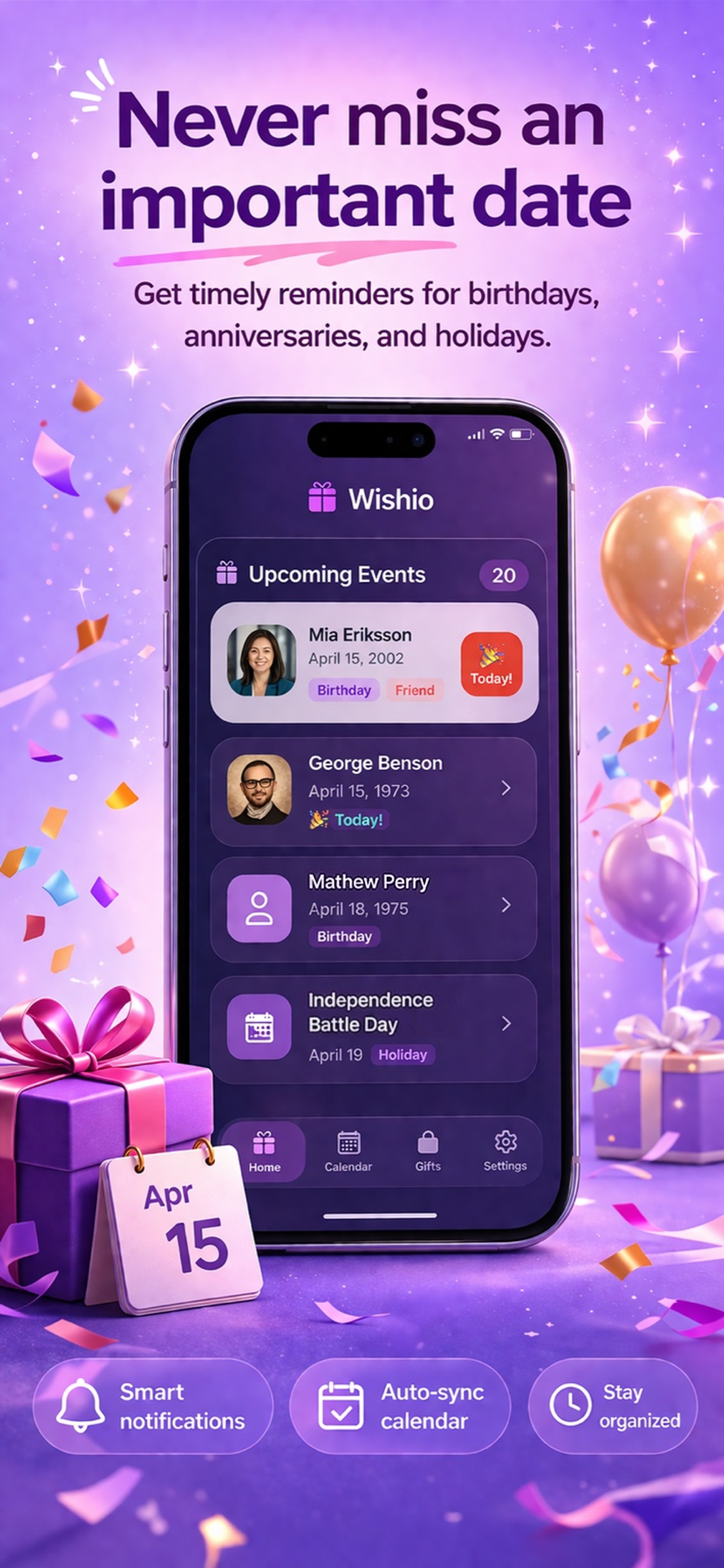 Wishio Birthday reminders gallery image