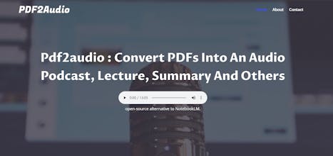 PDF2Audio :Convert PDFs into an audio gallery image