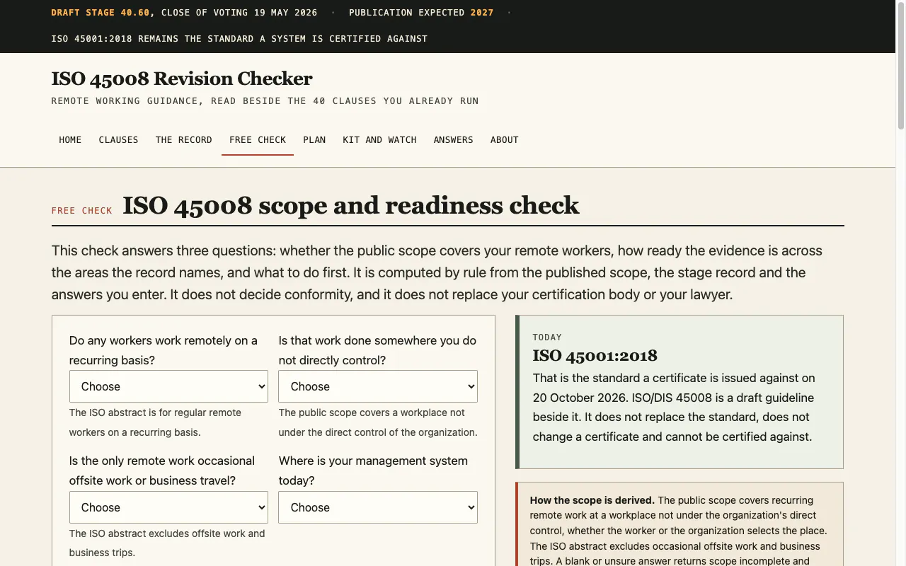 ISO 45008 Revision Checker gallery image