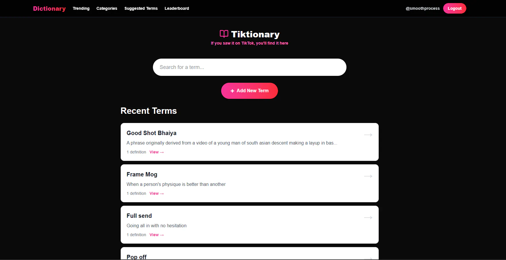 Tiktionary 제품 배너