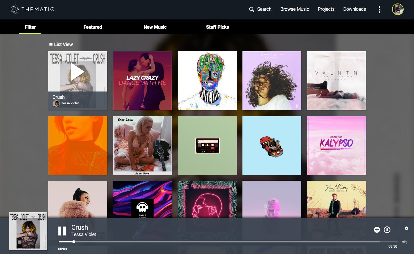 Thematic - Enabling creators to find & use great music in their videos |  Product Hunt