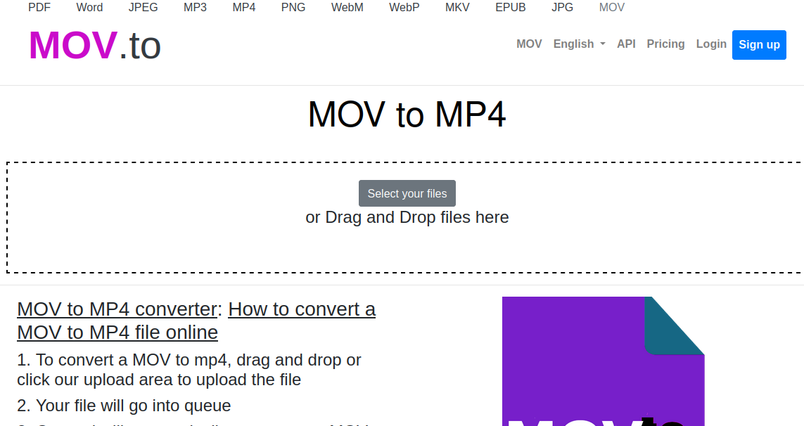 Media Mov.to - Bộ chuyển đổi MOV 2