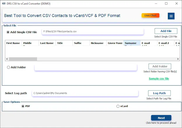 MigrateEmails CSV to vCard Converter gallery image