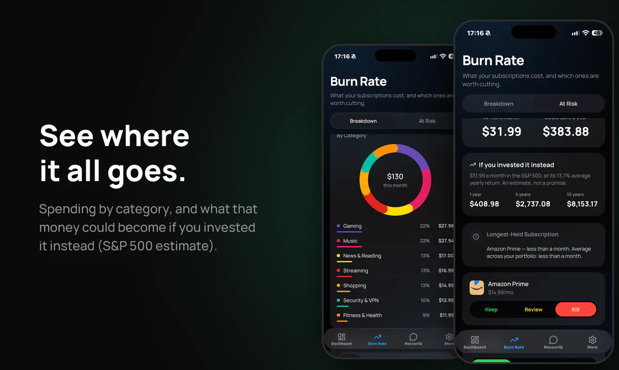 ReccurIQ: Subscription Tracker gallery image