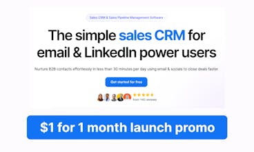 이미지는 Breakcold의 통합 이메일 및 LinkedIn 기능을 갖춘 판매 CRM 플랫폼을 보여줍니다.