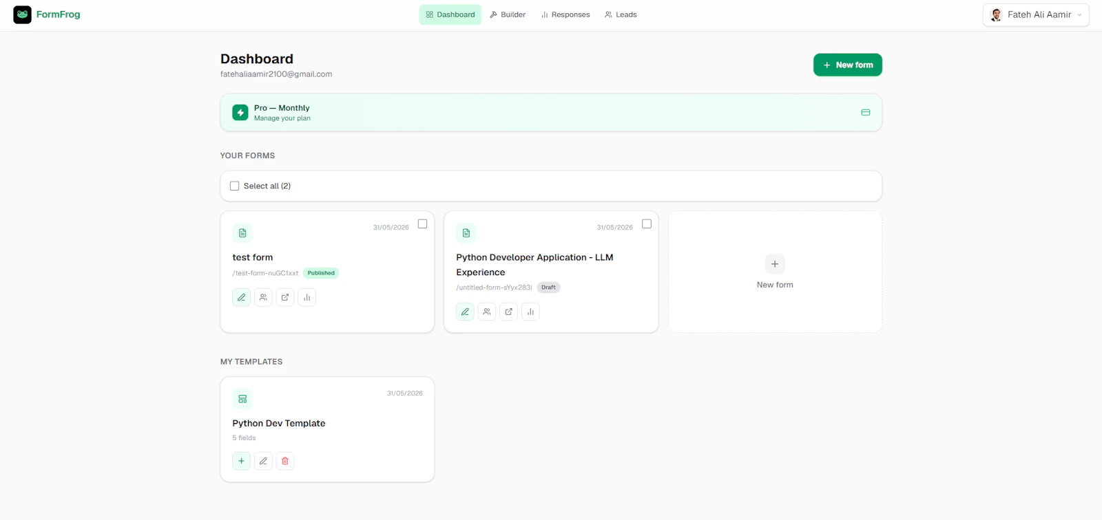 Form Frog screenshot 1