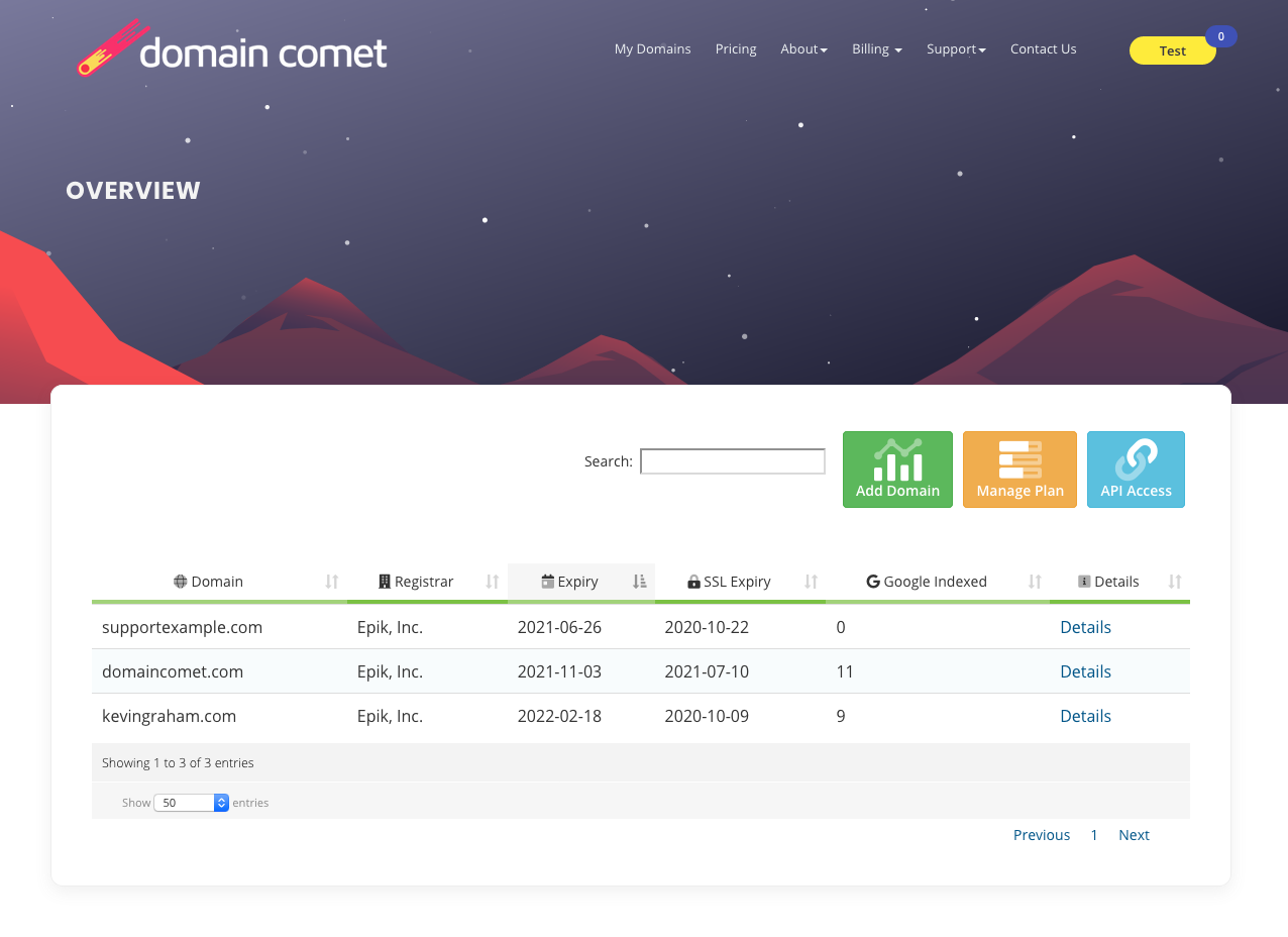 Domain Comet gallery image