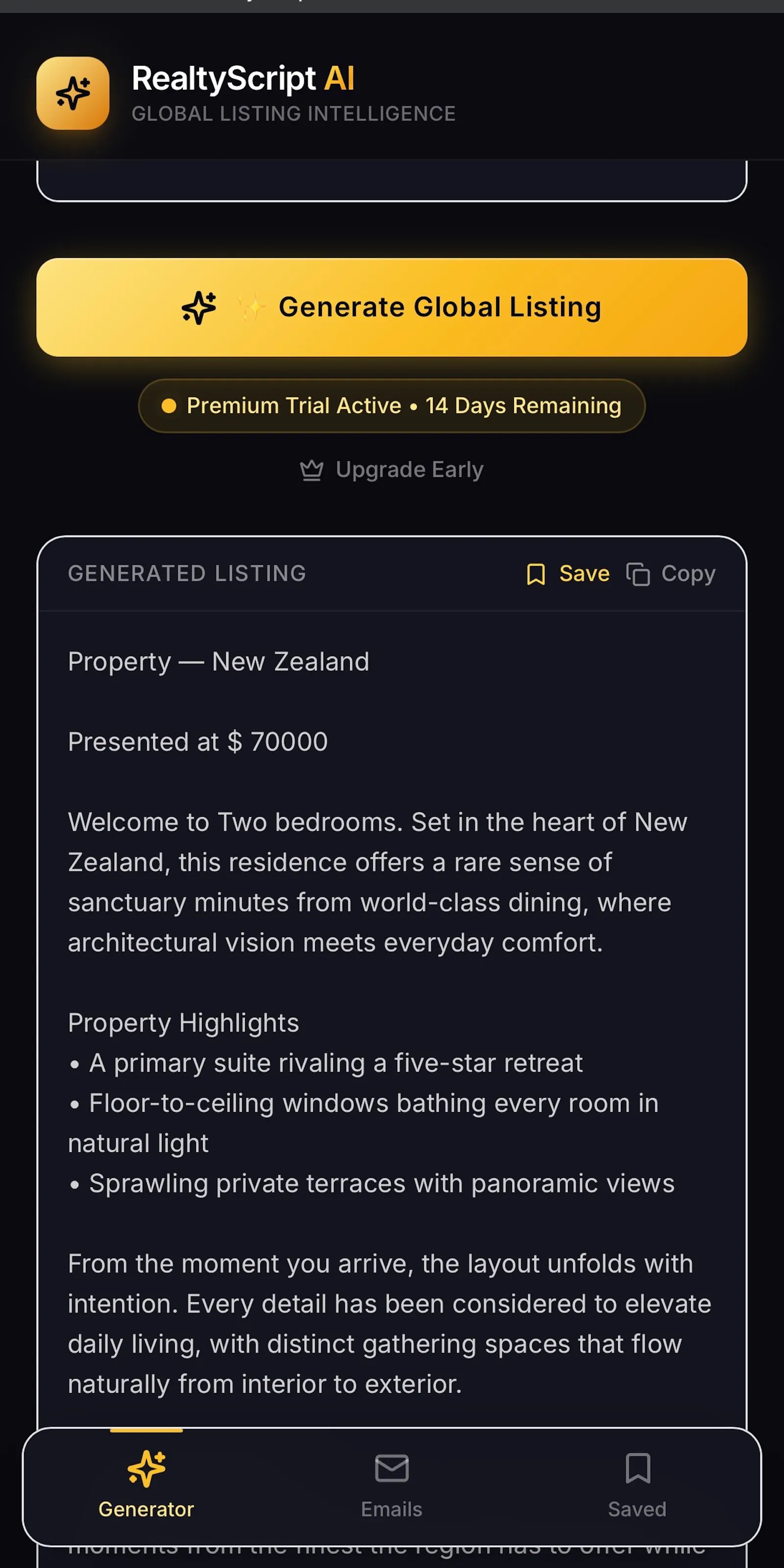 RealtyScript AI screenshot 1