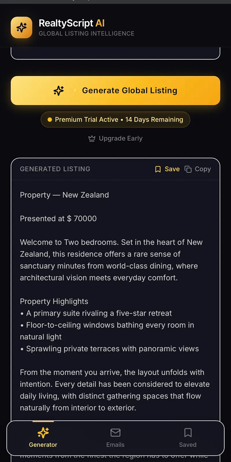 RealtyScript AI screenshot 1