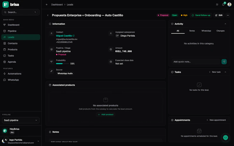 Brisa CRM screenshot 3