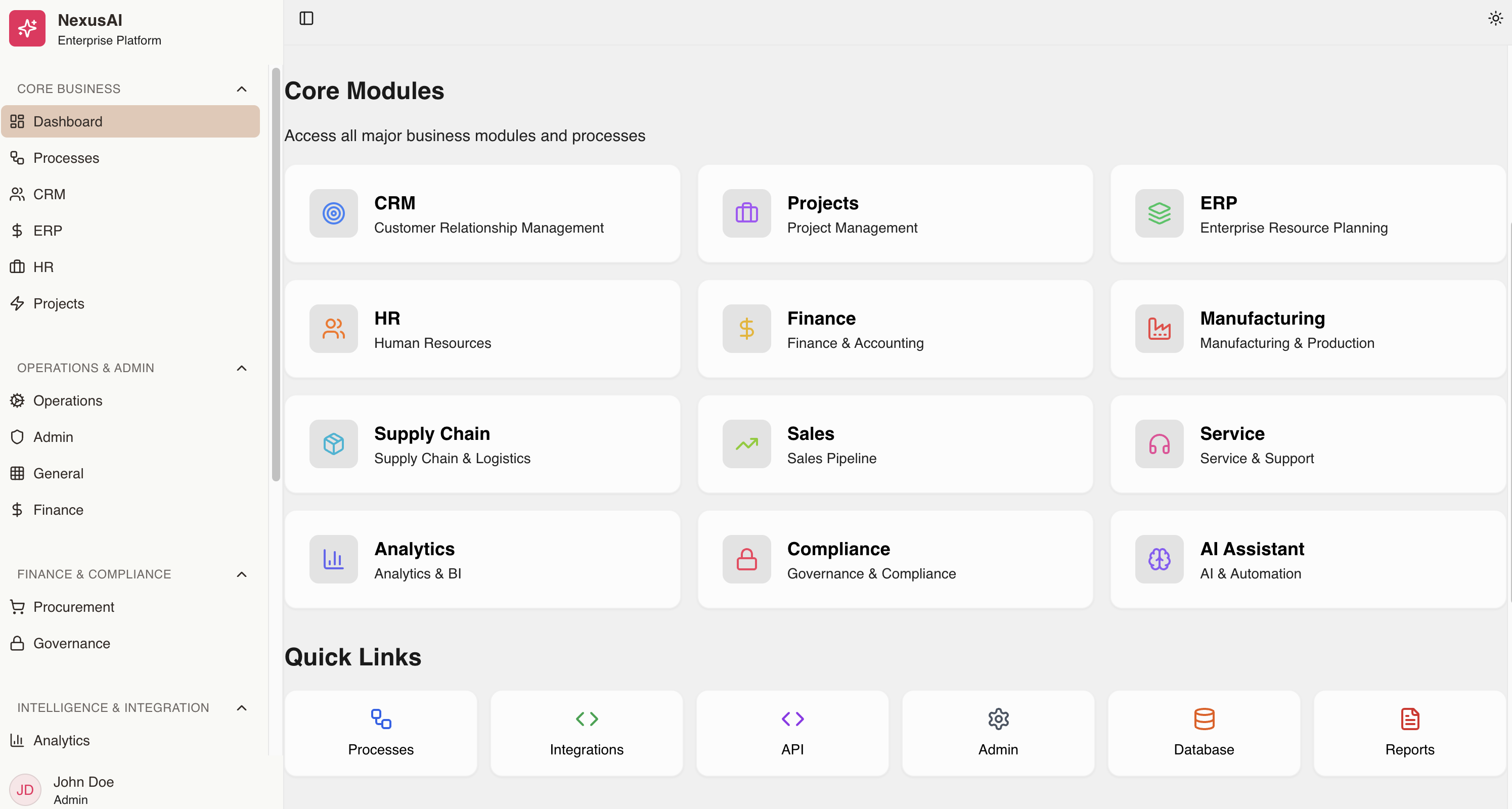Early-stage open-source AI Powered ERP - Screenshot 2 showing product features and functionality