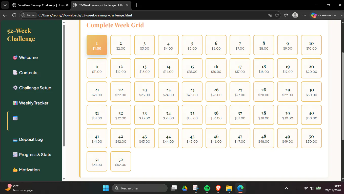52-Week Savings Challenge Workbook gallery image