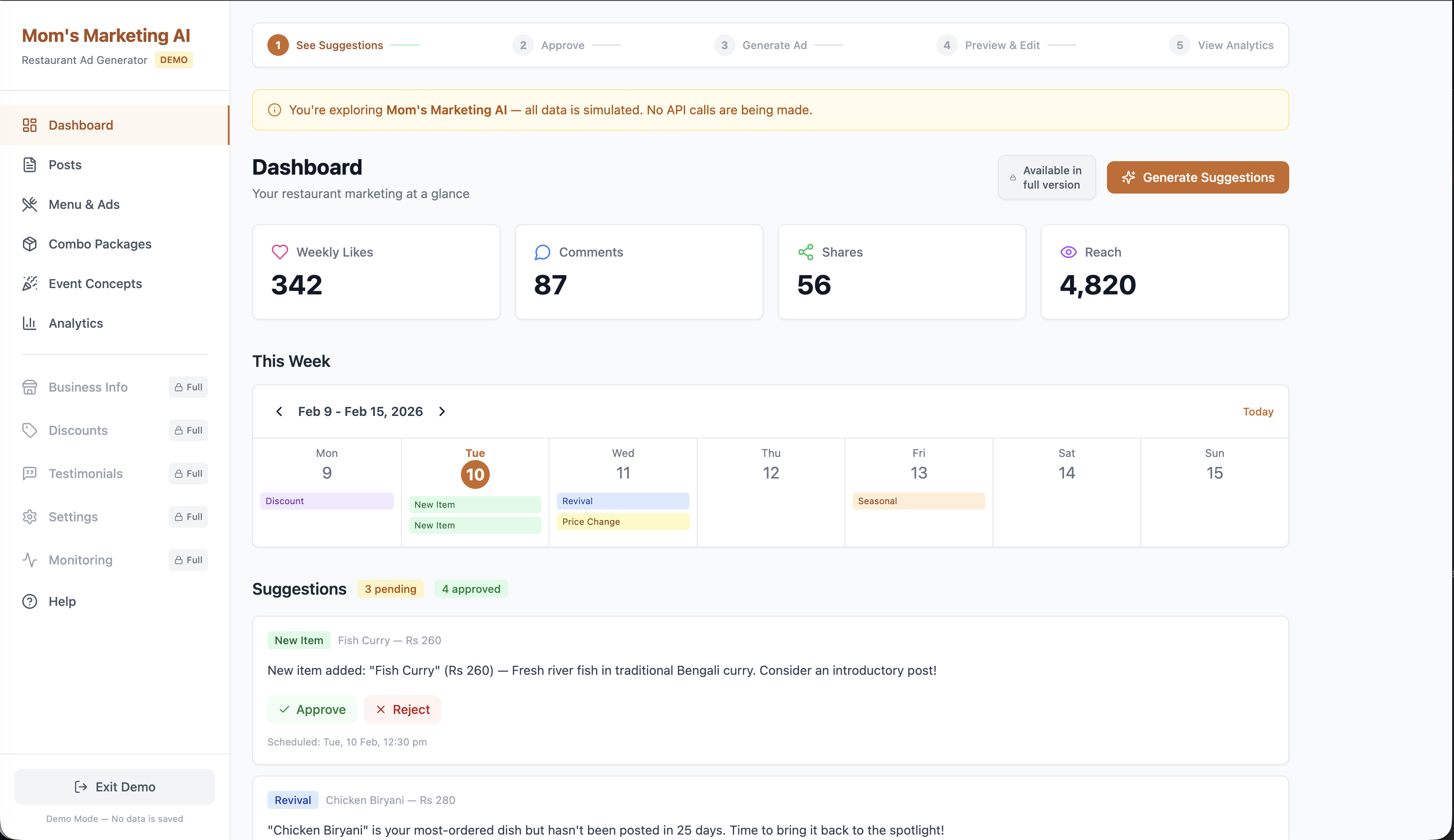 Mom’s Marketing AI - Screenshot 2 showing product features and functionality