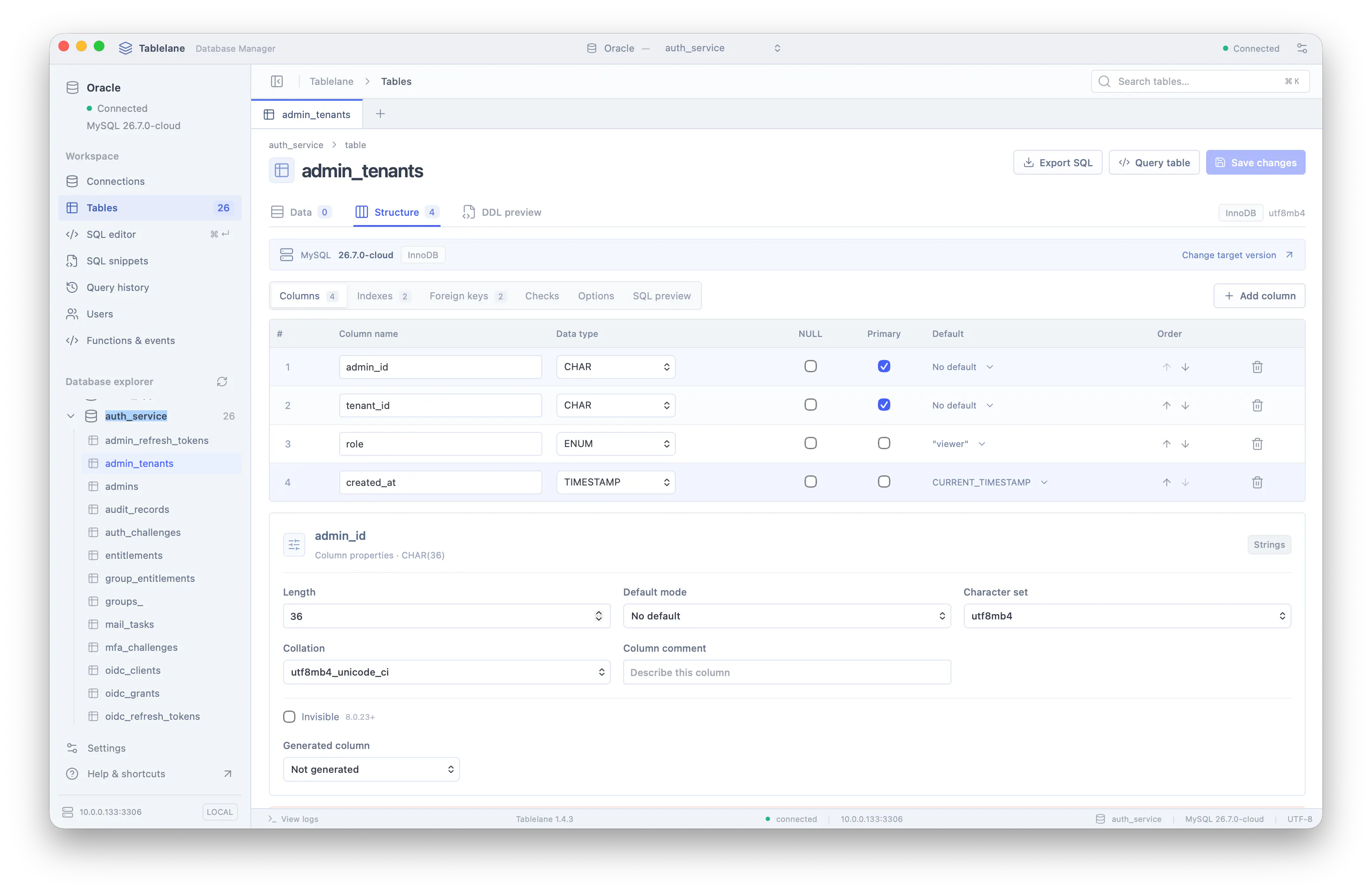 Tablelane - free mysql desktop client gallery image