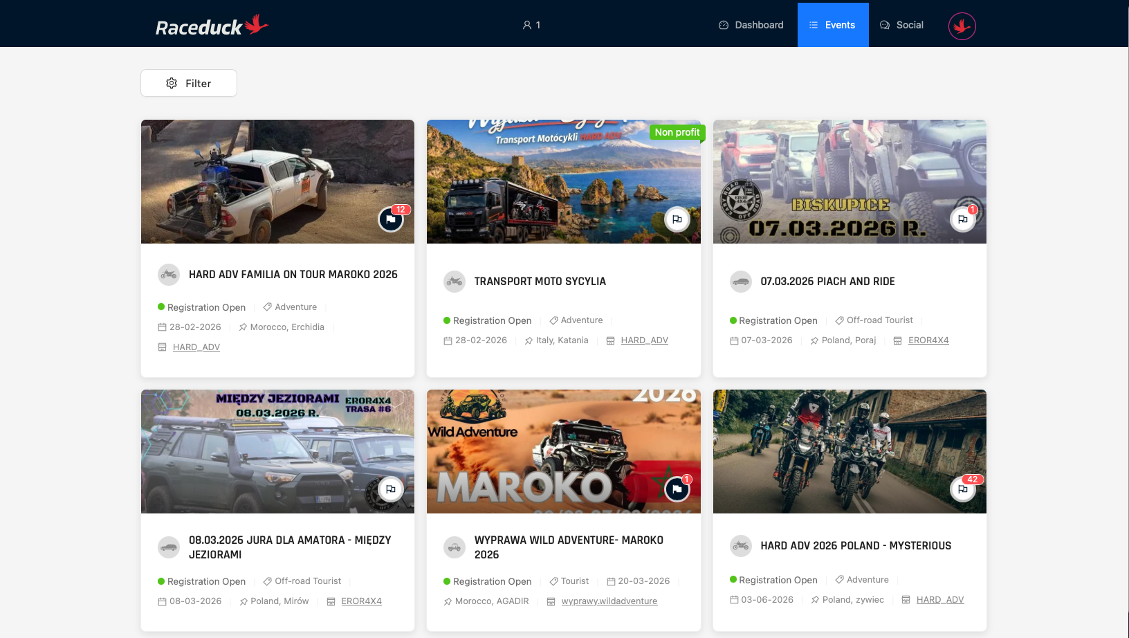 Raceduck - Screenshot 2 showing product features and functionality