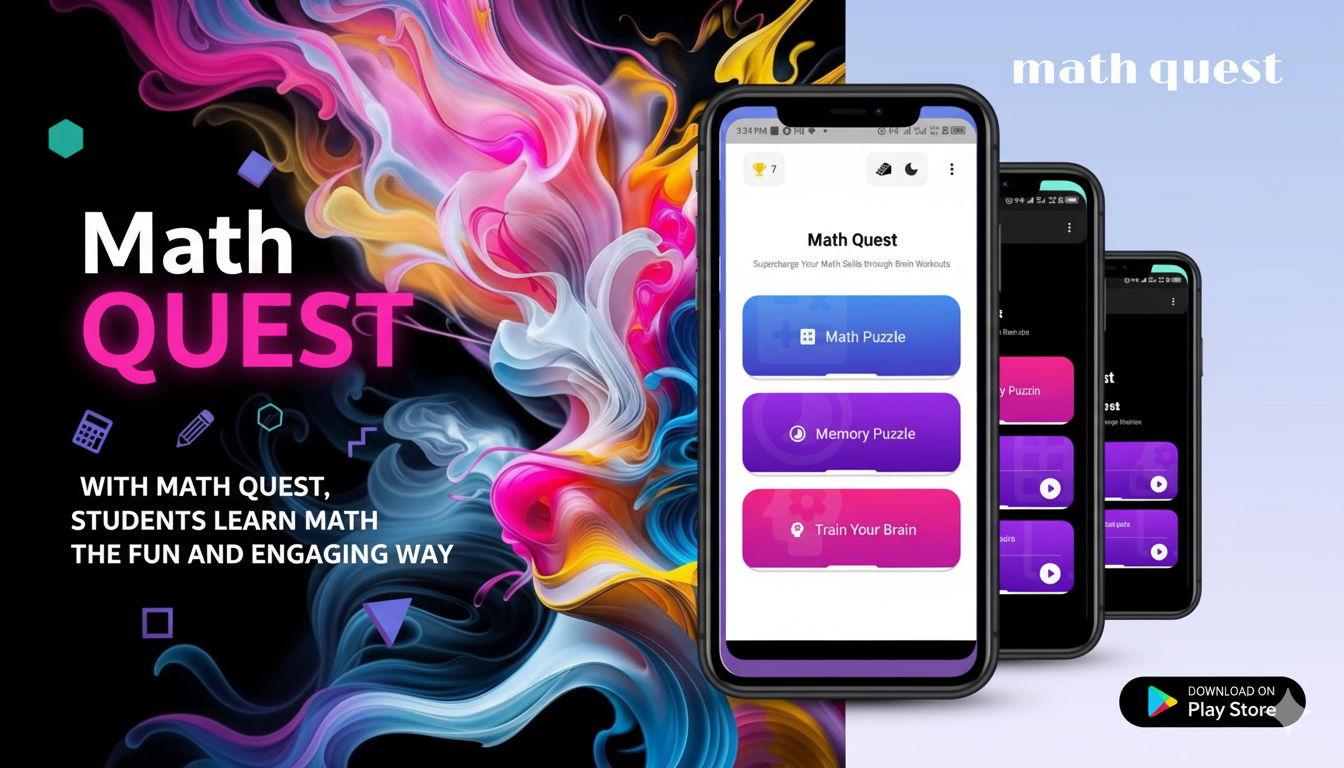 Math Quest - Product Hunt launch logo and brand identity