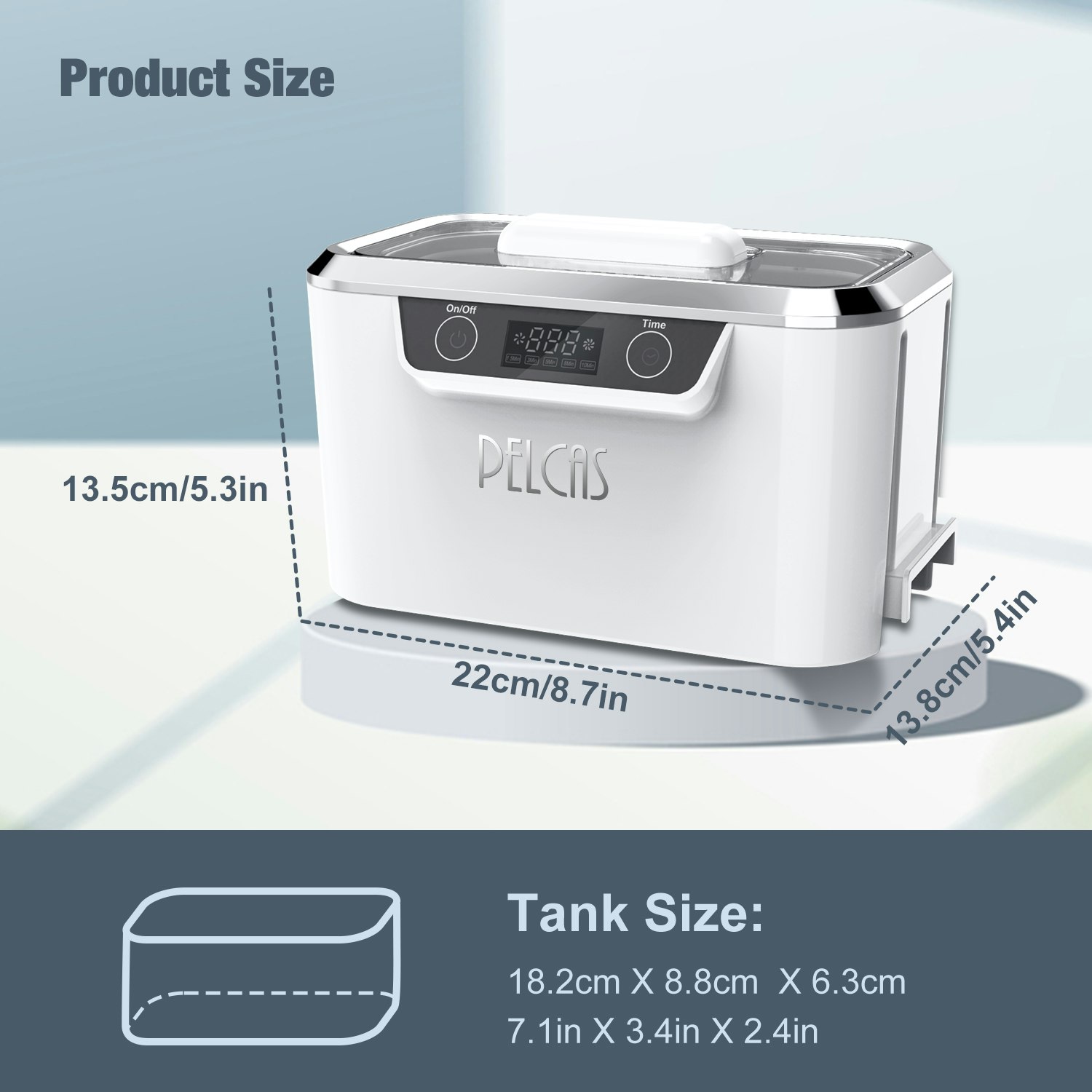 Pelcas CDS-300 Ultrasonik Temizleyici 800ml - Ultrasonik temizleyici çift dönüştürücülerle donatır medya 2