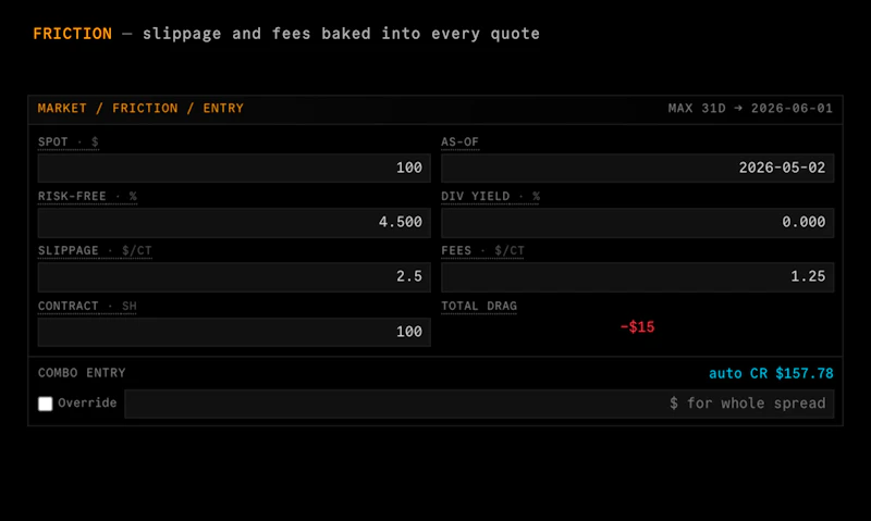 ITANOS // OPTIONS P&L CALCULATOR screenshot 4