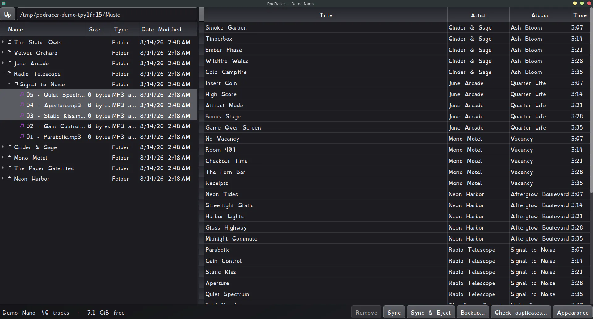 PodRacer: Manage your iPod on Linux. gallery image