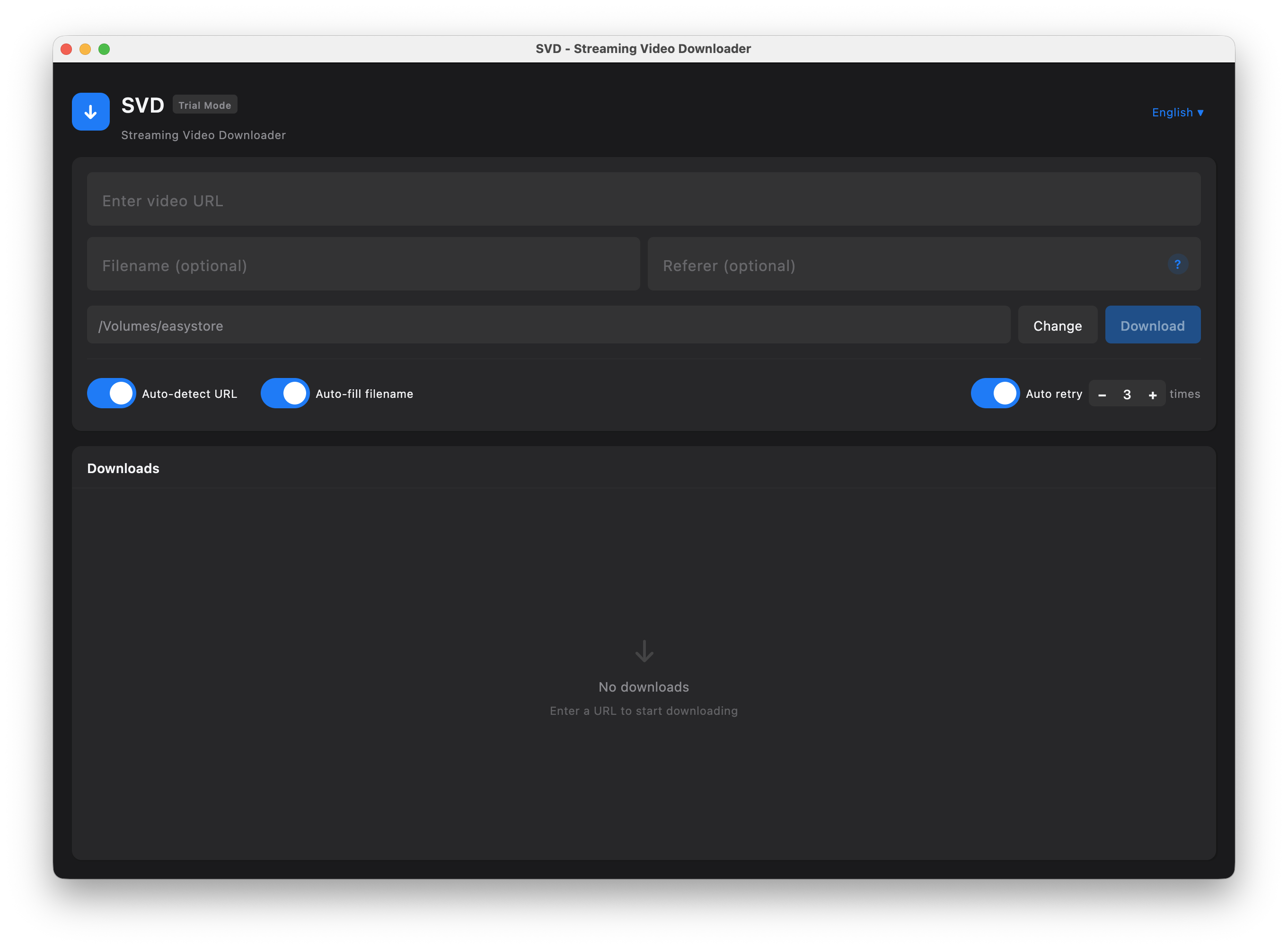 SVD - Streaming Video Downloader - Main product screenshot demonstrating key features and user interface