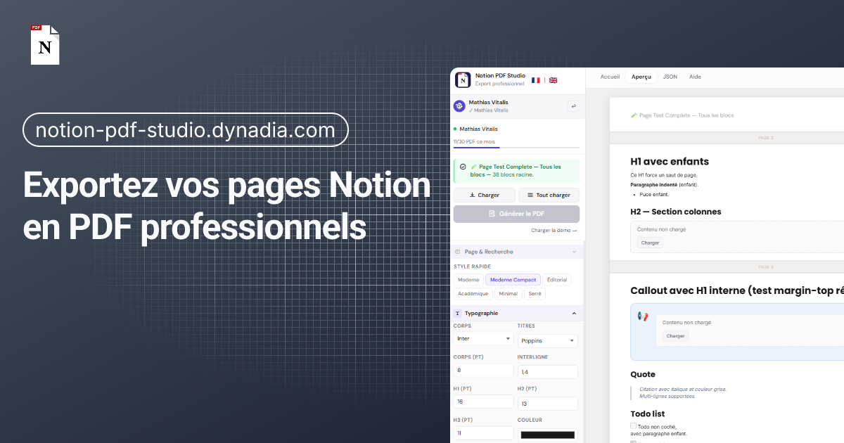 Notion PDF Studio gallery image