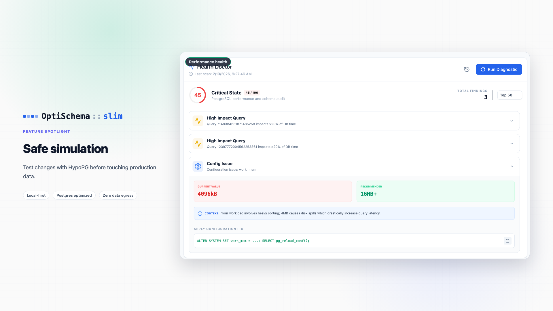 OptiSchema Slim - Screenshot 3 showing product features and functionality