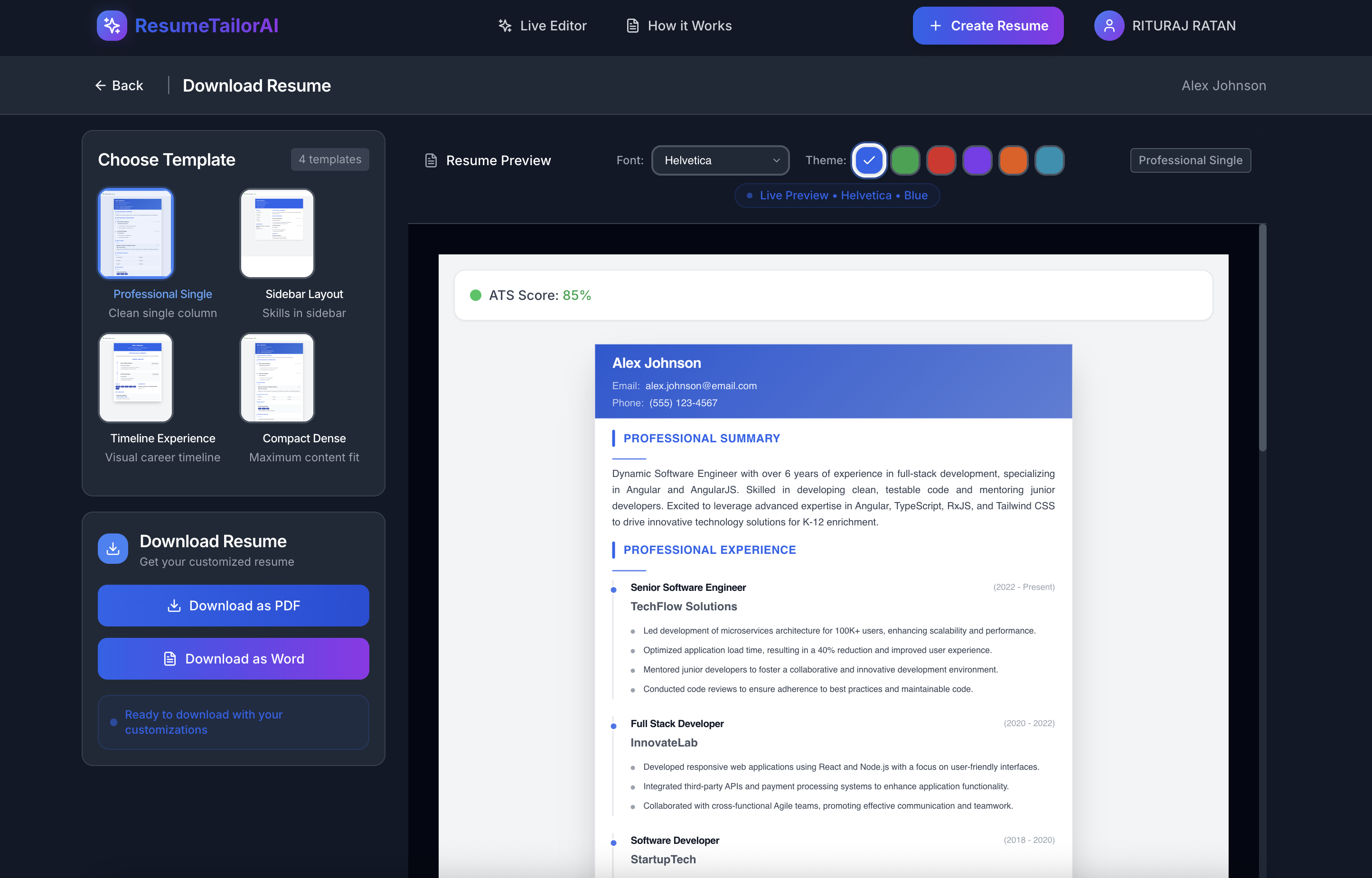 AI-tailored resumes for every job - AI-tailored resumes that land jobs media 4