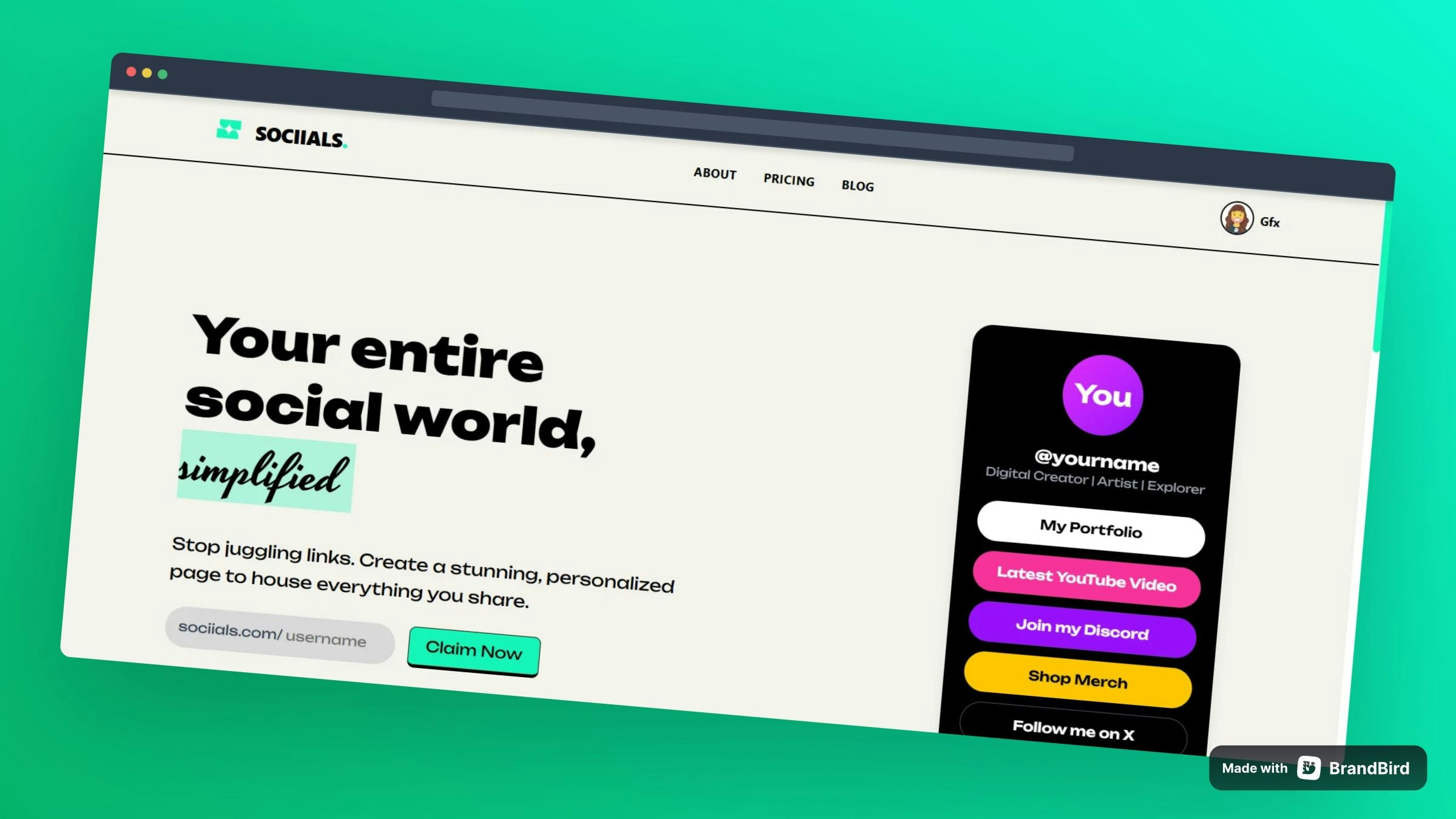 Sociials - Modern Link-in-Bio Tool - Screenshot 2 showing product features and functionality