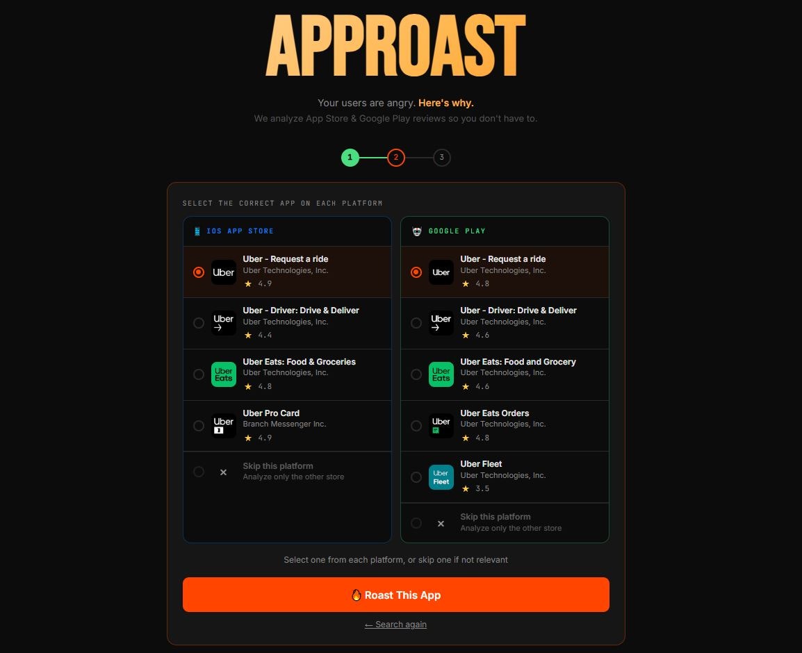AppRoast Discover Why Users Hate Any App gallery image