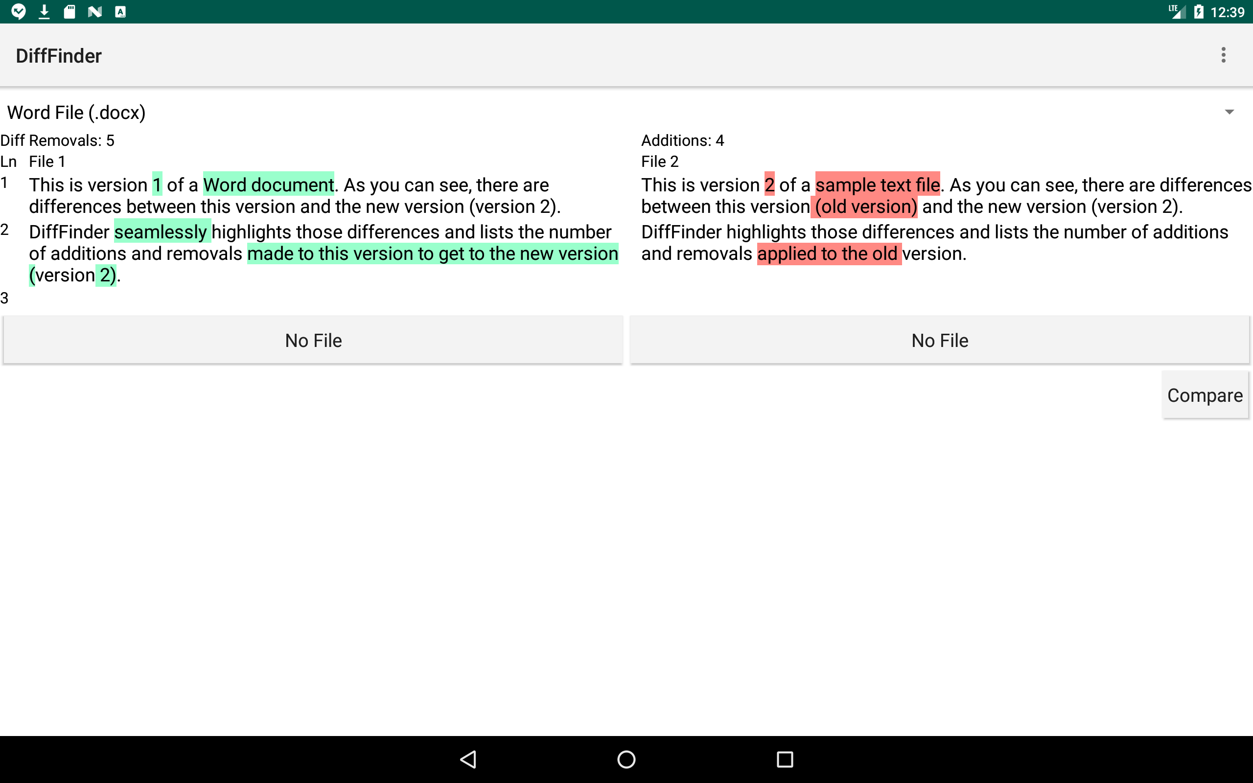 DiffFinder: Compare Files (Android) gallery image