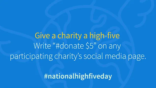#donate on National High Five Day fueled by GoodWorld gallery image
